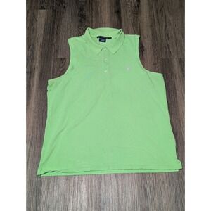 Ralph Lauren Sport Green Sleeveless Polo Shirt Women's Size XL READ